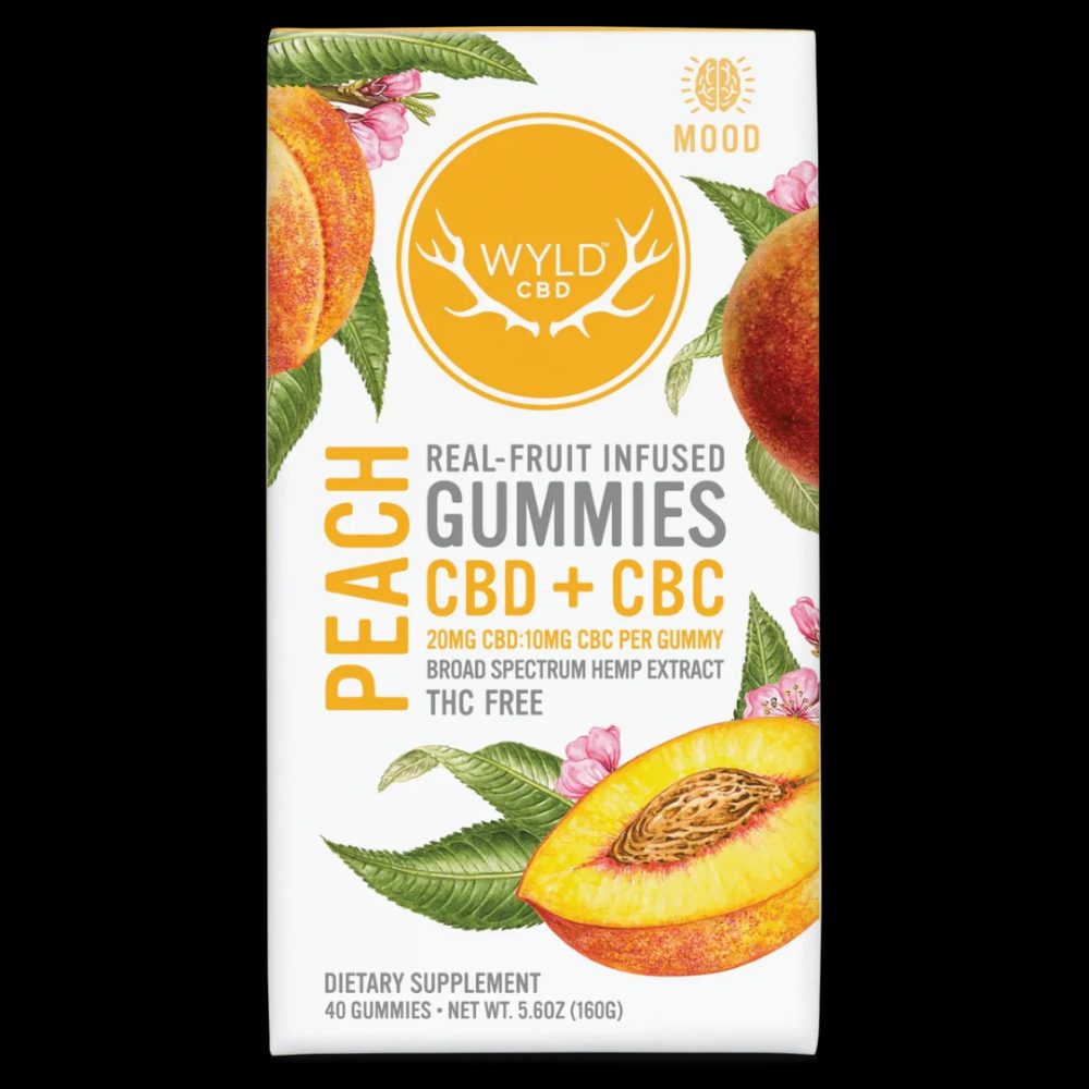 Wyld THC-Free Peach CBD Gummies – 40ct